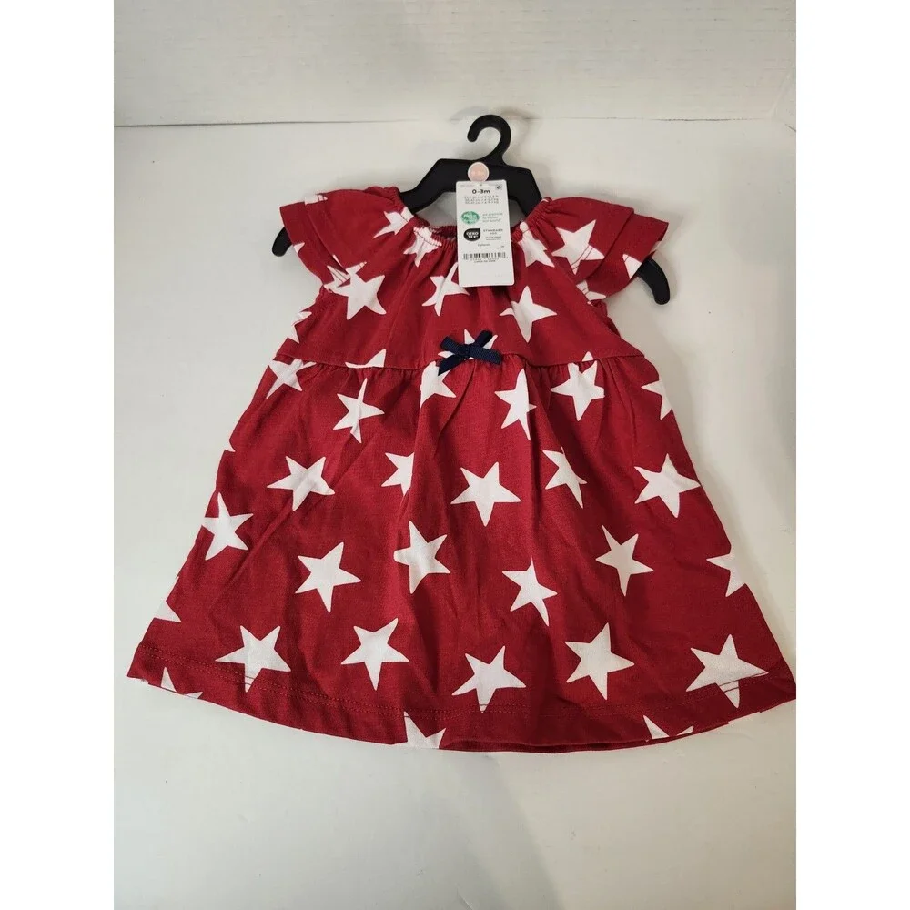 Carter's Child of Mine Baby Girl Patriotic 2 Piece Dress Set Size 0-3 Months